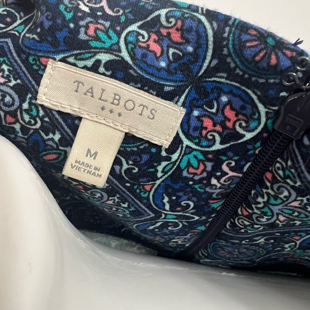 Talbots Blue Patterned Midi Dress - Picture 3 of 4